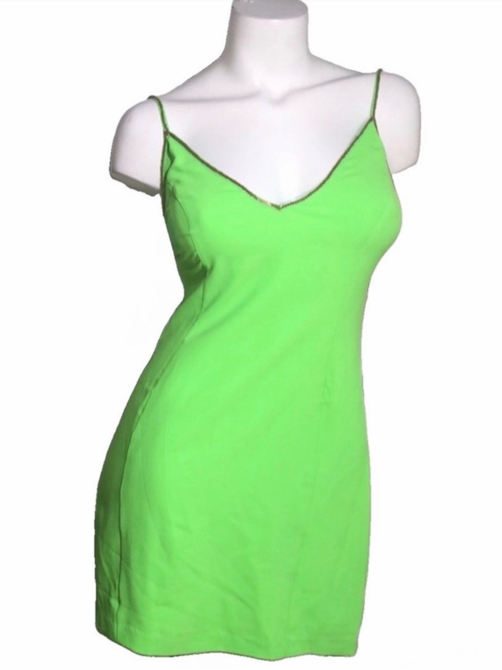 ARC & CO.‎ Strappy Green Beaded Mini Slip Dress Sz S